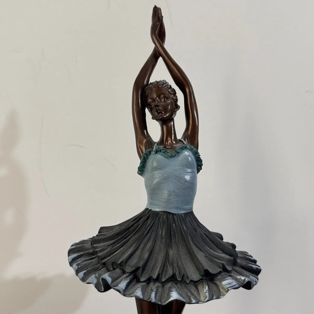 Elegant Ballerina Bronze Style (Resin) Statue 16 3/4"H x 6"W - Vintage - Picture 2 of 13